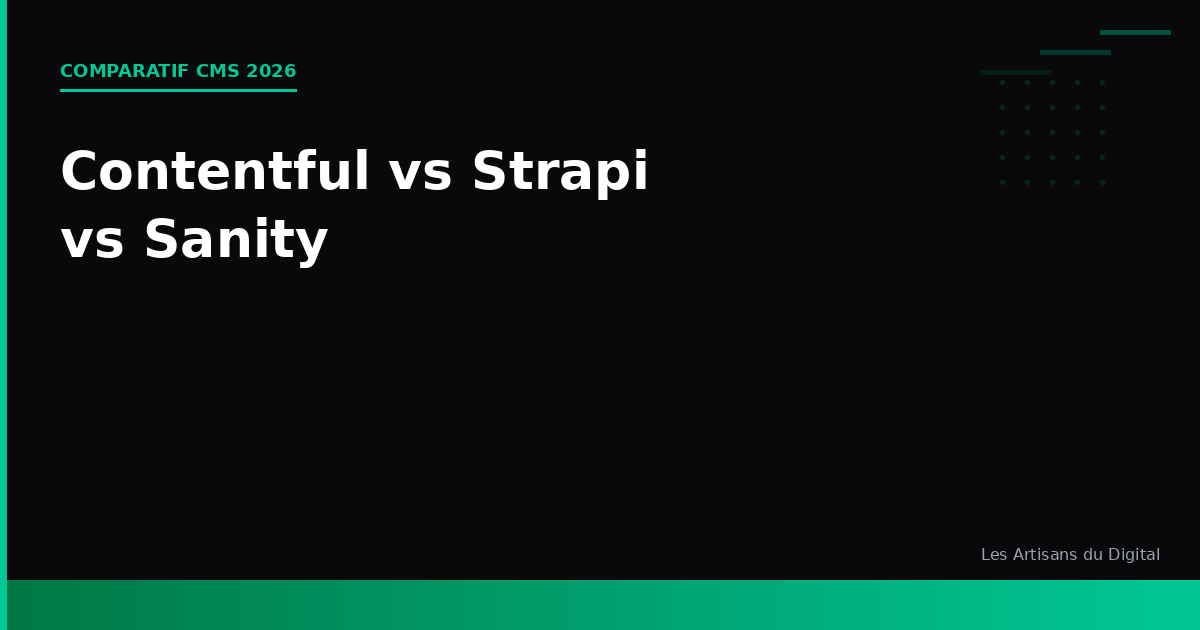 Contentful vs Strapi vs Sanity : quel CMS headless en 2026 ?
