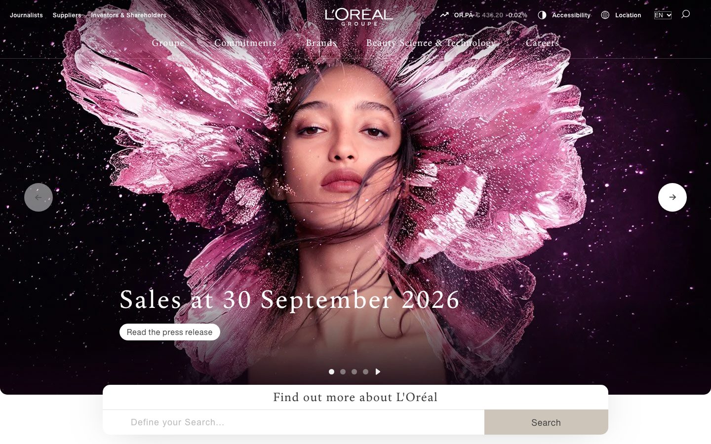 Capture d’écran L'Oréal