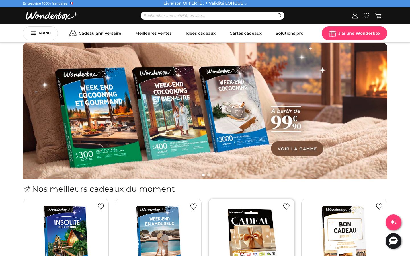 Capture d’écran Wonderbox